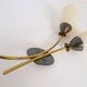 Mid-century pair of wall lamps in brass and opaline attributed to Asea Sweden, 1950s.