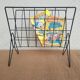Vintage black metal wire magazine holder
