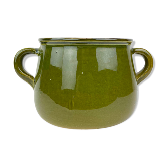 Green enamel table pot