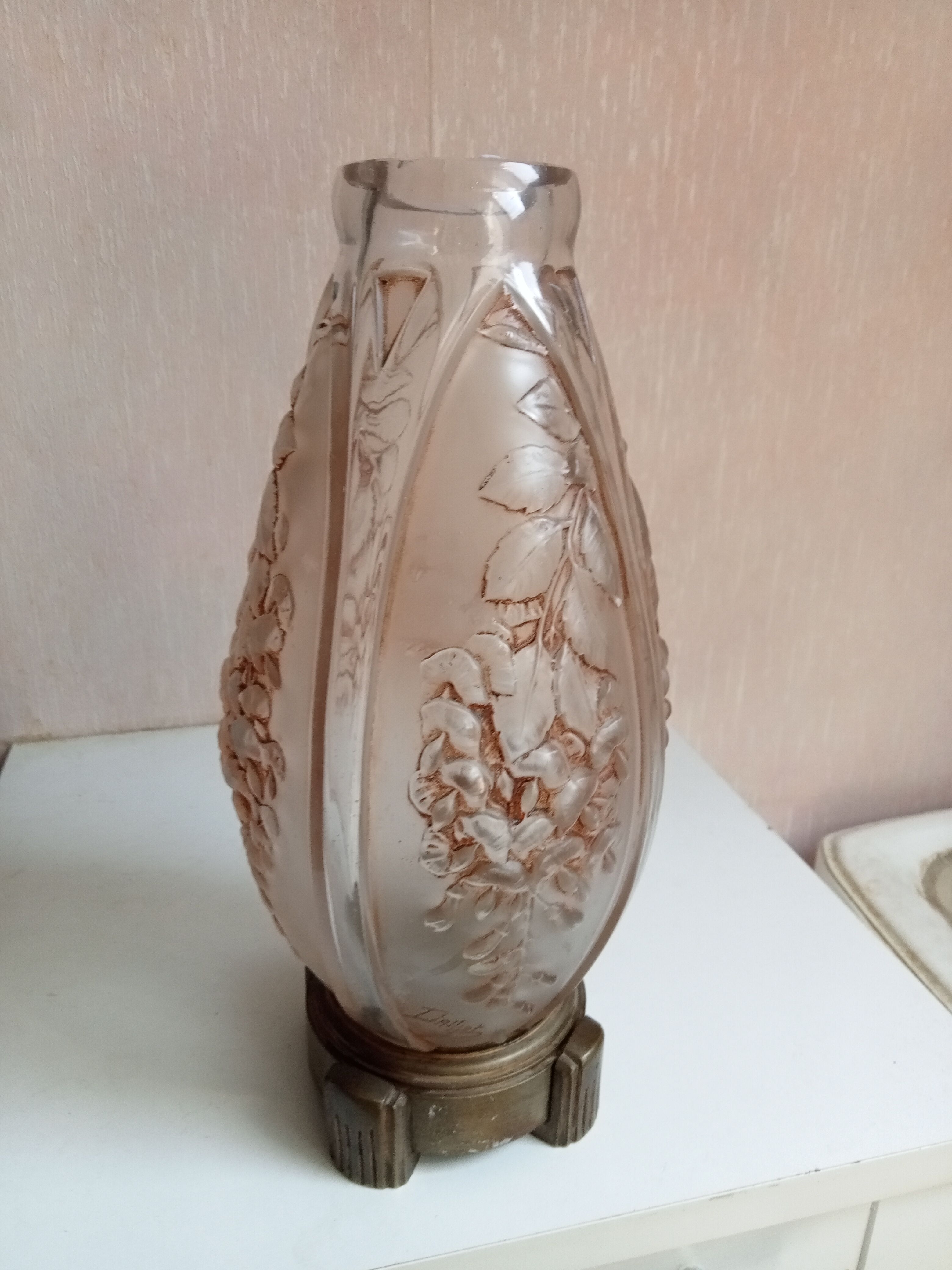 Vase lamp signed Daillet, periode art deco 1900-29, height 26 cm