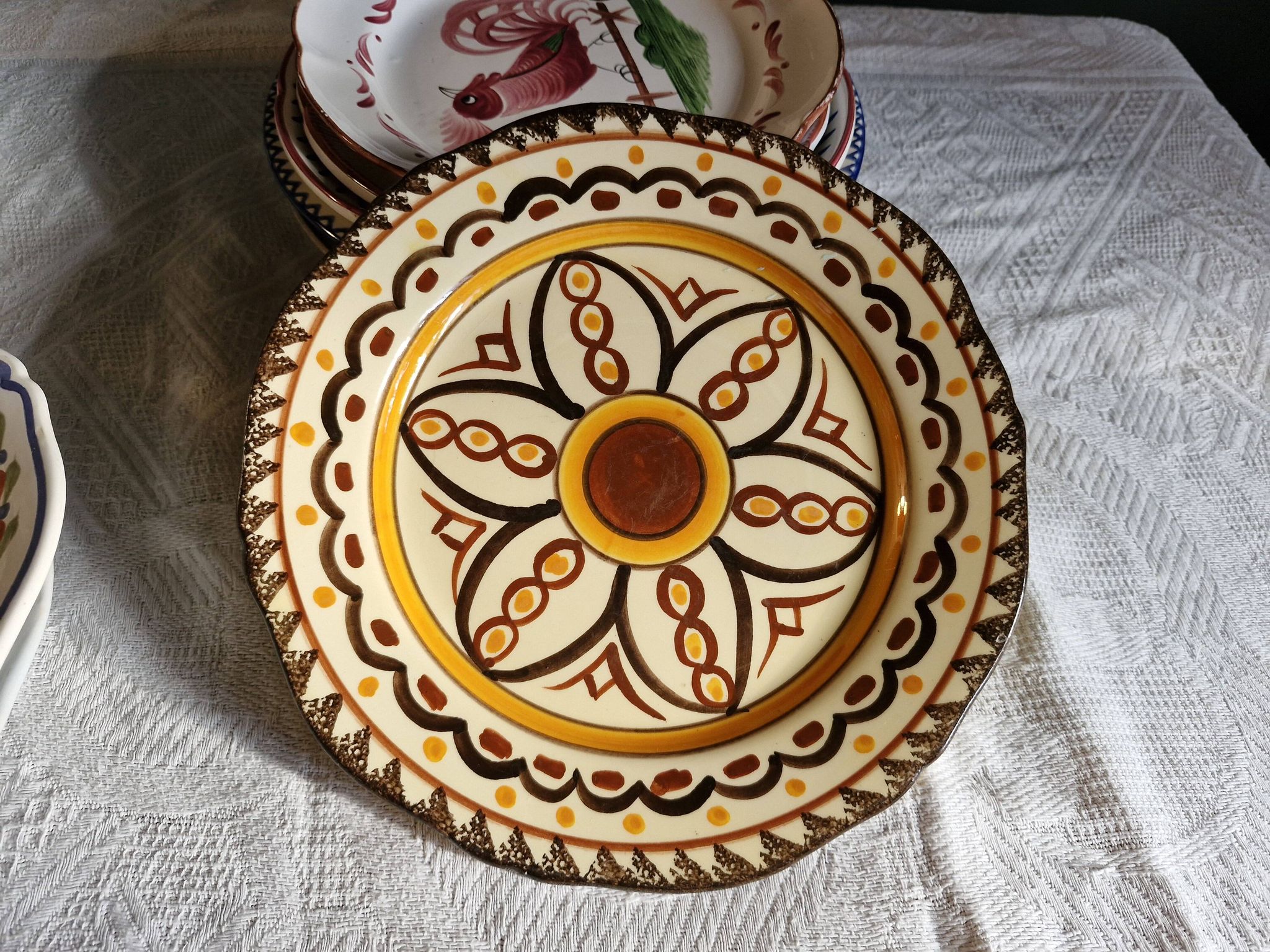 Assiette décorative vintage HB Quimper