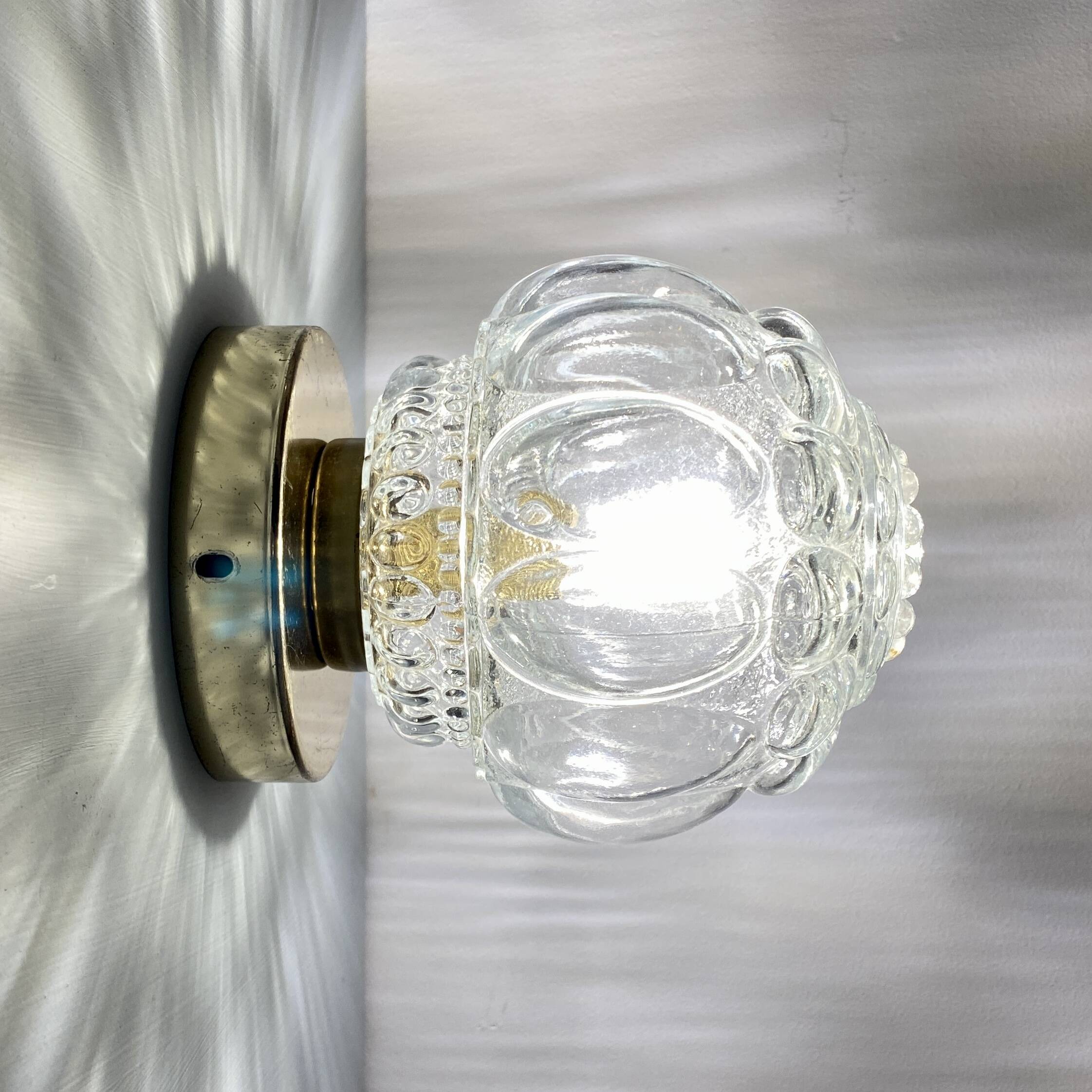 Vintage glass globe wall or ceiling light