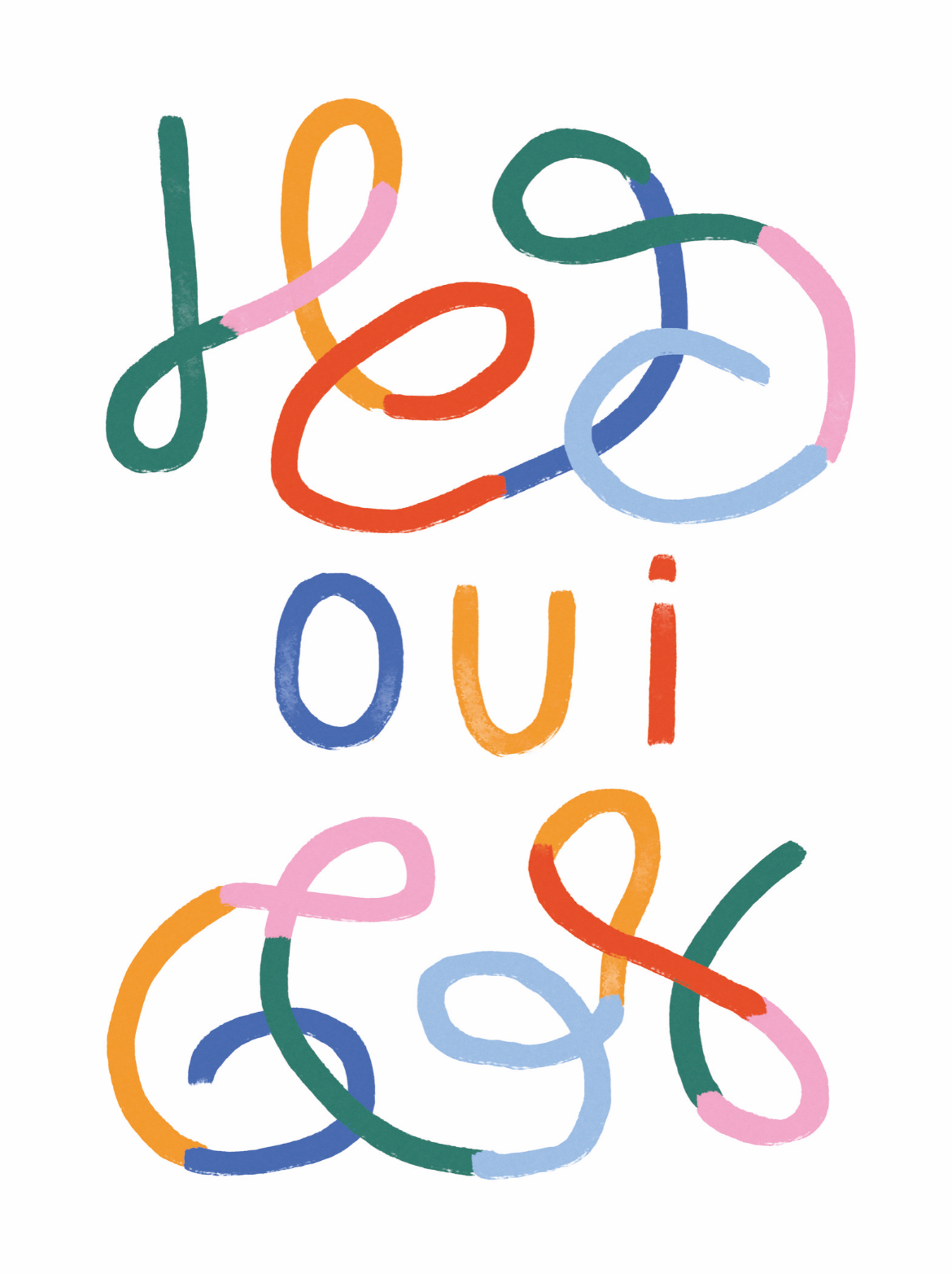 Wall poster Yes multicolor lines 30cm*40cm