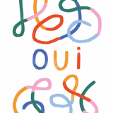 Wall poster Yes multicolor lines 30cm*40cm