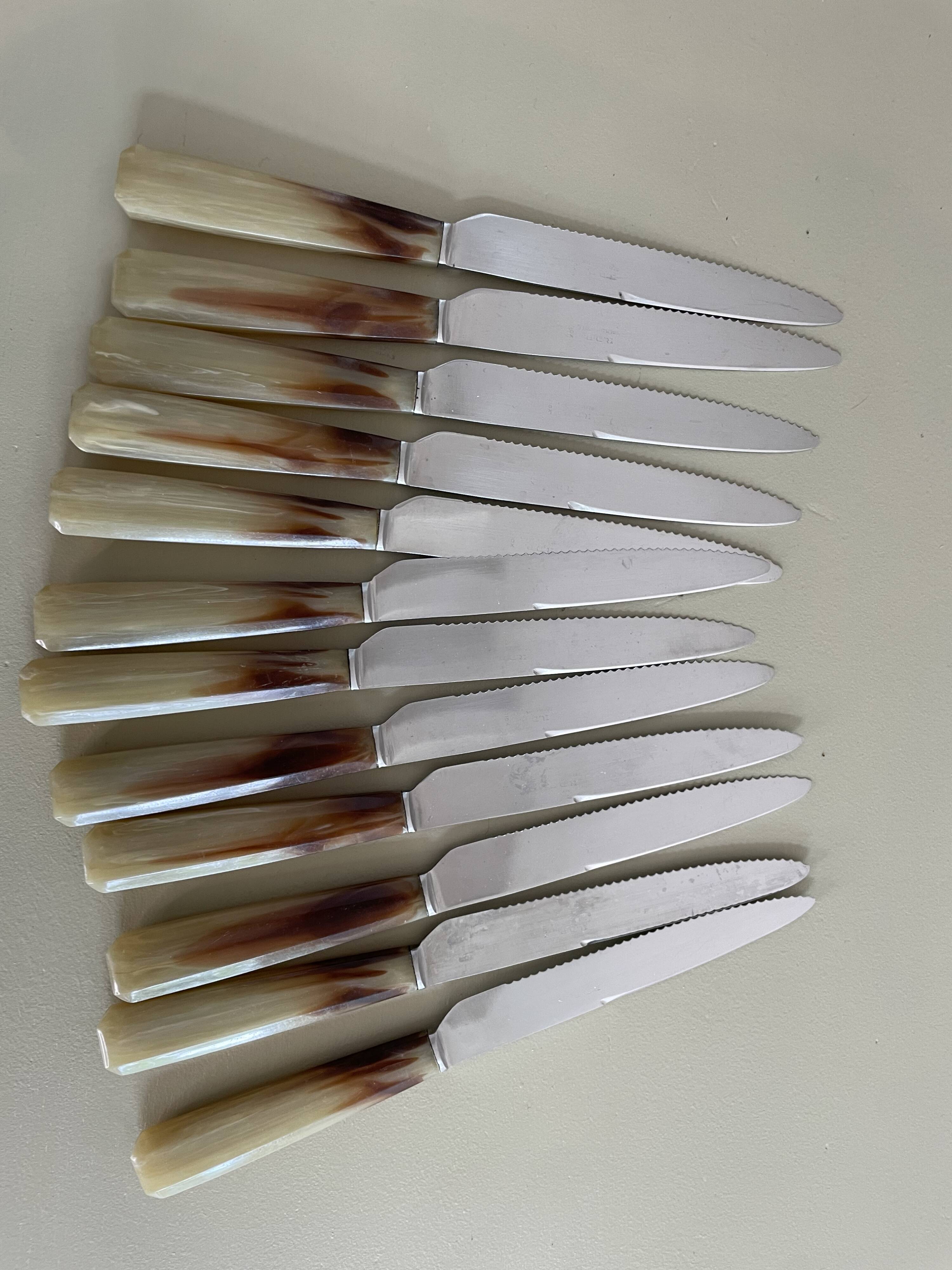 Set of 12 vintage stainless steel knives