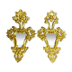 Pair of carved and gilded wooden mirrors, Italian Baroque style, 19th century.