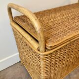 Braided rattan chest