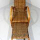 Chaise longue en rotin bicolore du milieu du siècle Années 1960