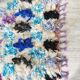 Small reversible colorful Boucherouite Moroccan rug
