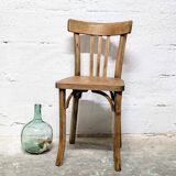 Antique curved wooden bistro chair