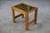 Occasional table in solid oak with a fabric top in the style of Guillerme and Chambron from the 1960s.