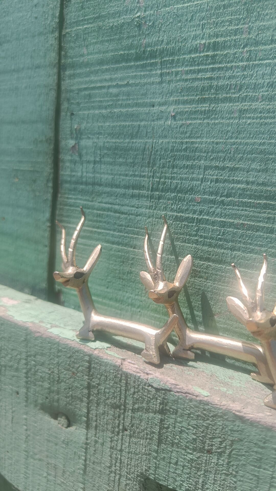 Solid brass knife holder gazelle antelope