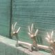 Solid brass knife holder gazelle antelope
