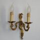 Stylish Vintage French Bronze Double Wall Sconce with Acanthus Leaf Detail