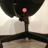 Vintage black leather office chair by Richard Sapper for Knoll 1979