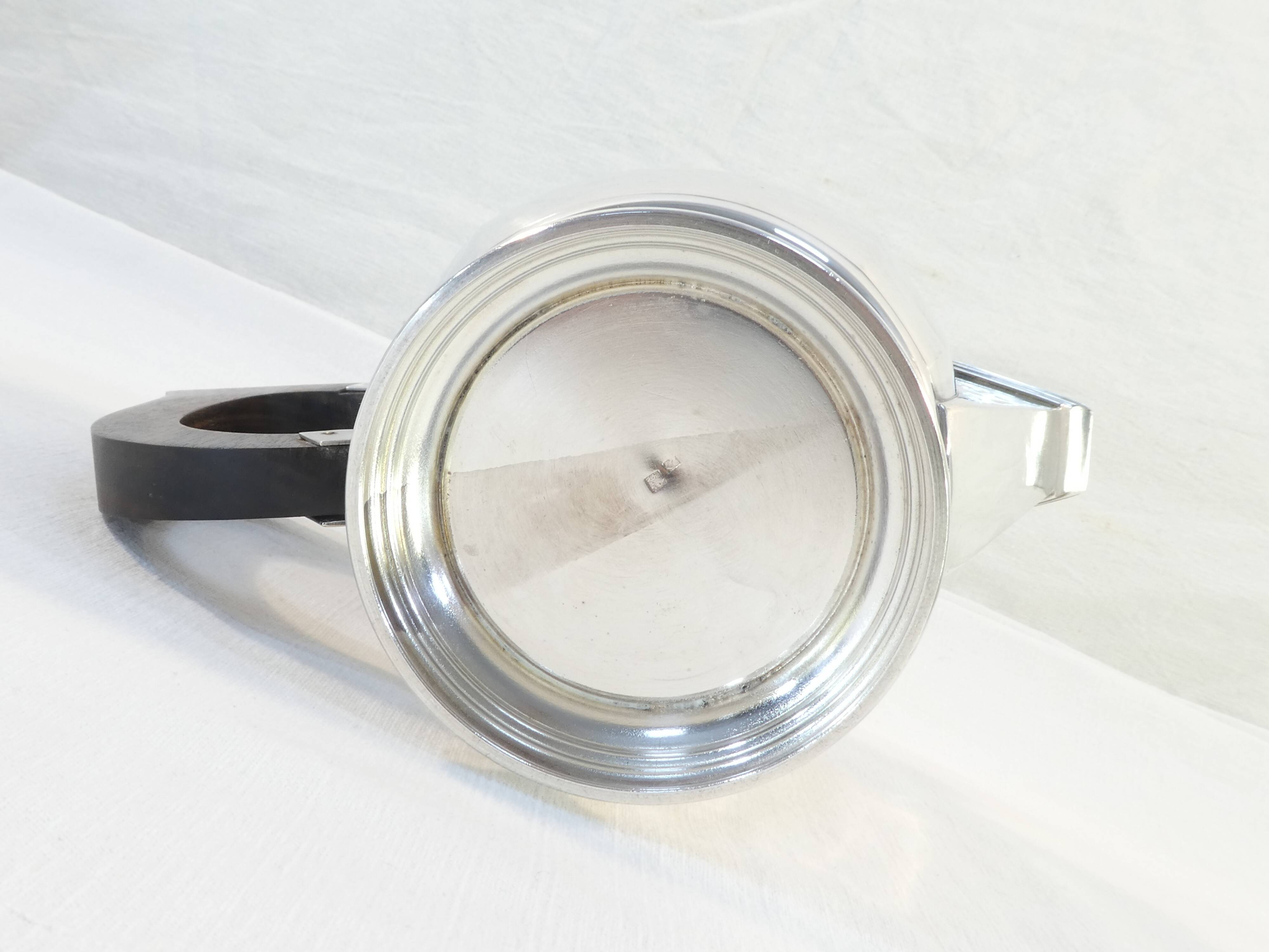 Silver metal coffee / tea service art deco 3 pieces