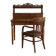 Old wooden tiered desk and its matching chair.