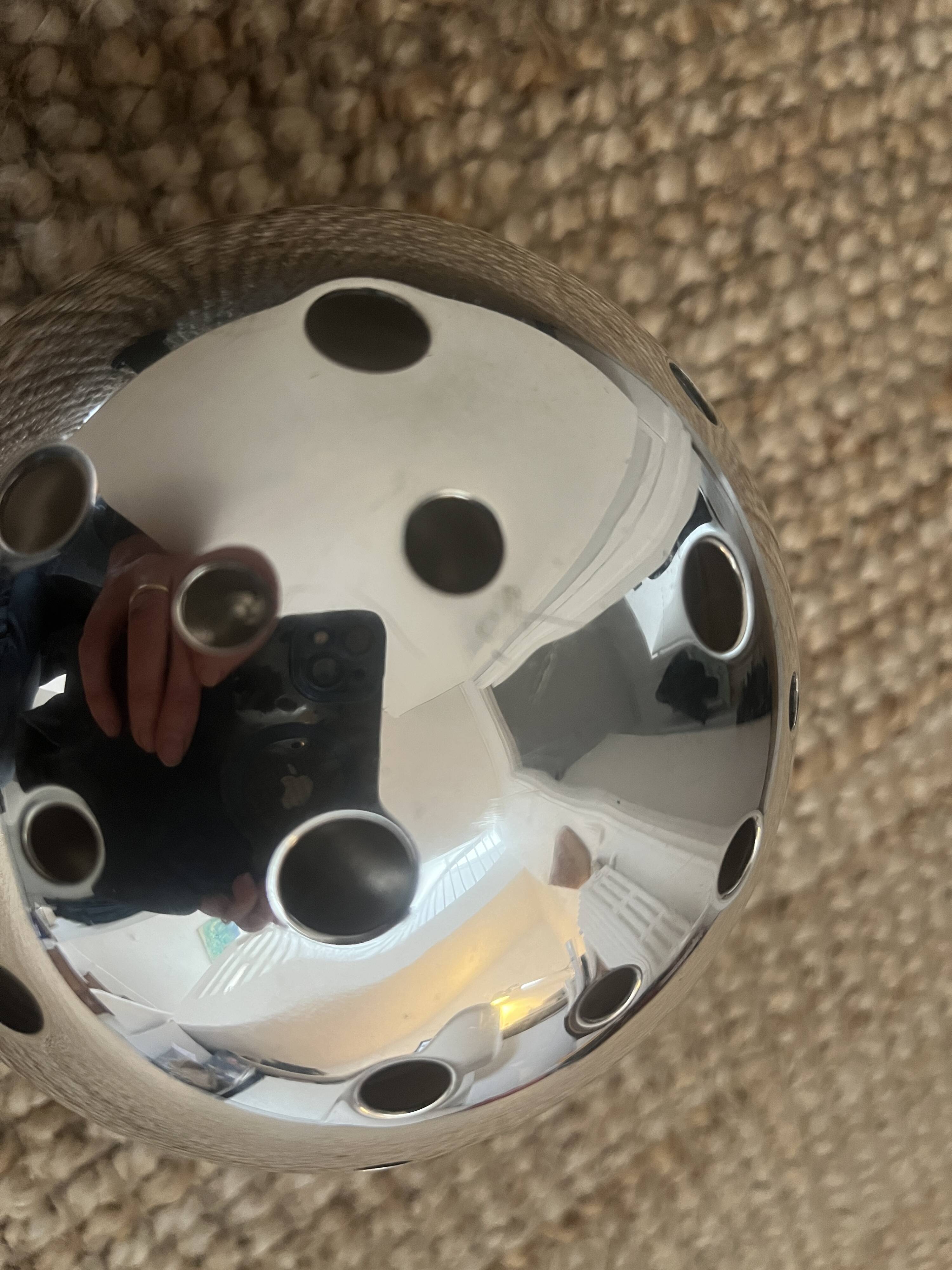 Christofle-Gio Ponti silver ball vase/flower holder