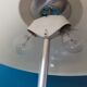 Lampe champignon blanche et alu brossé
