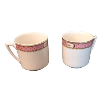 Duo de tasses motifs roses