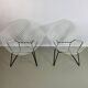Two Diamond chairs by Harry Bertoia for Knoll mid-century 1970s.