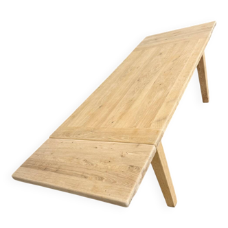 Solid oak table with extensions