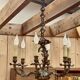 Louis XV style 6-light bronze chandelier from the 1950s