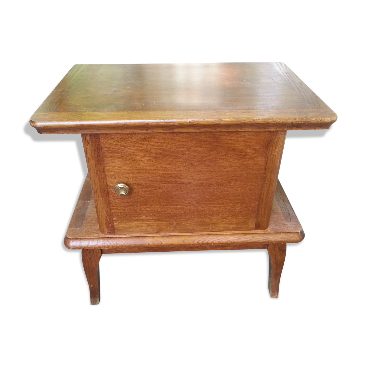 1950s oak bedside
