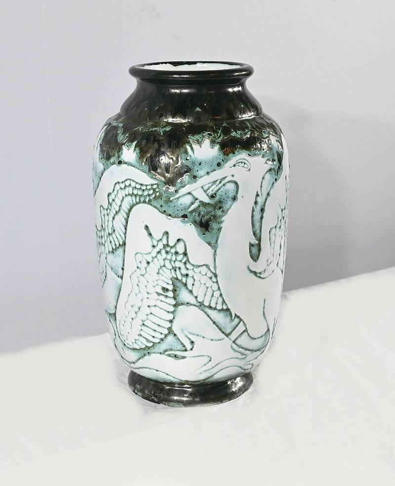 “Les Pélicans” vase, signed L. Alaurant – 1950
