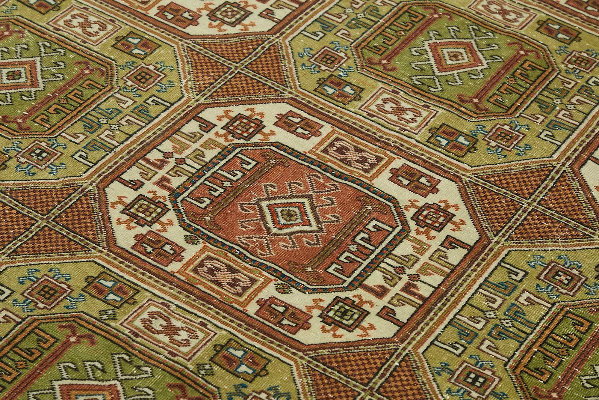 Turkish Wool Vintage Kayseri Rug 202 cm x 295 cm