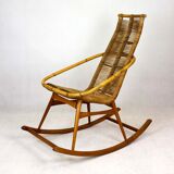 Mid-century rattan rocking chair, 1960s