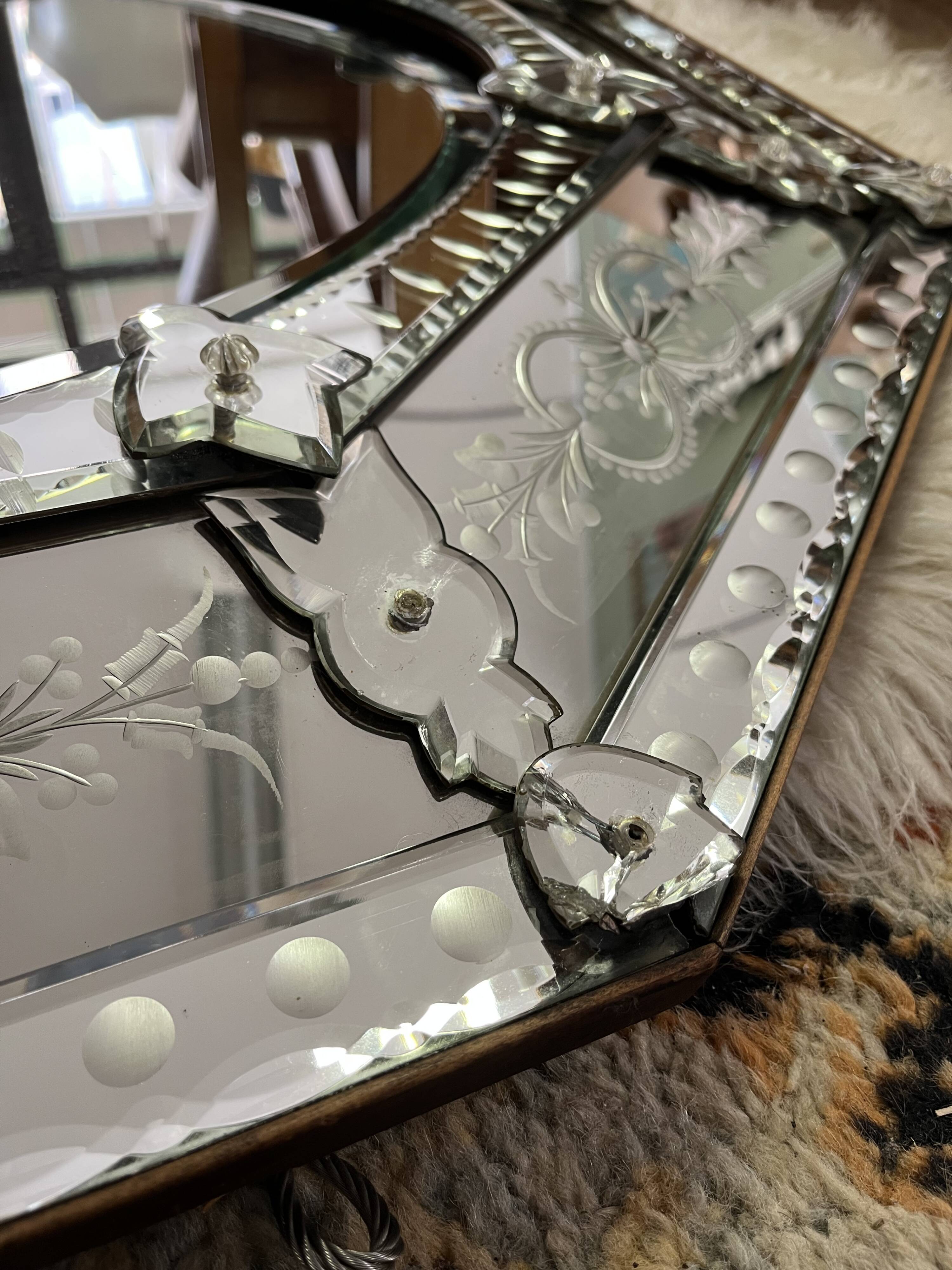 Antique Venetian mirror 86cm x 70cm