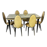 Italian Hollywood Regency Dining table and chairs by Mascagni, 1950s