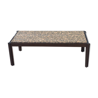 Vintage marble and aluminium coffee table by georges ciancimino for international furniture, 1970