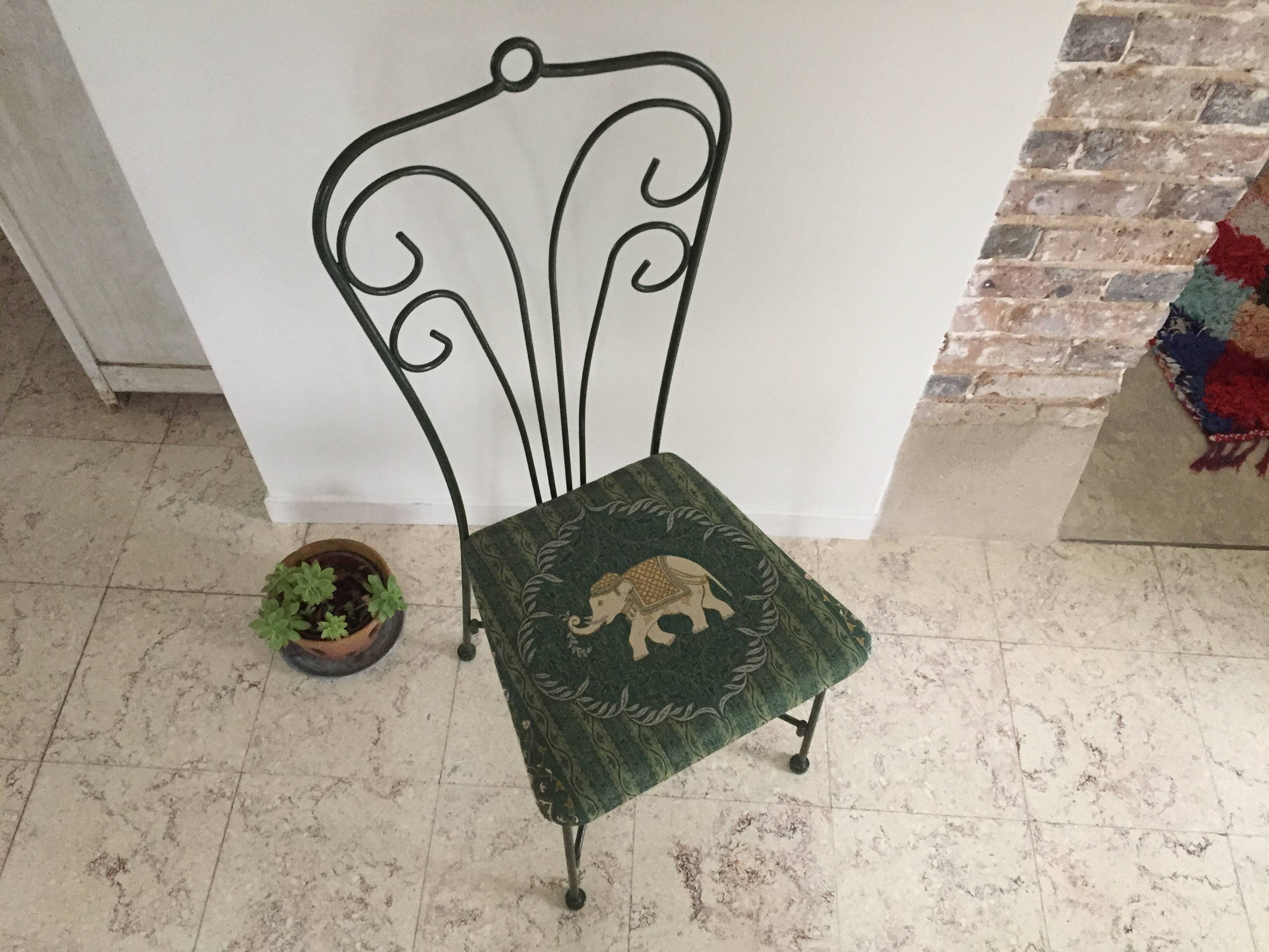 Chaise de jardin fonte d'acier vintage