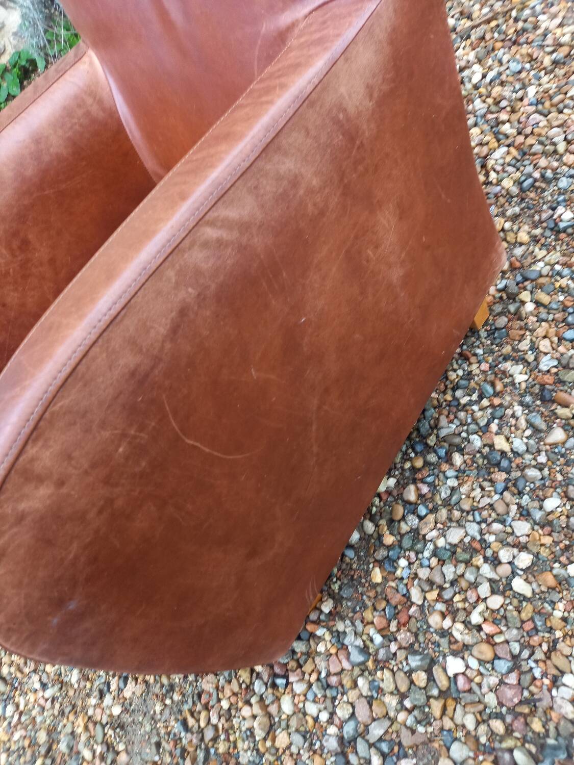 Pair of leather club chairs