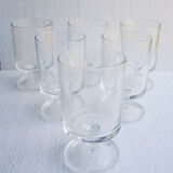 6 anciens verres à digestif luminarc transparents