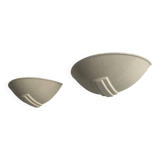 Pair of vintage cracked porcelain wall lights, beige, France 1960s