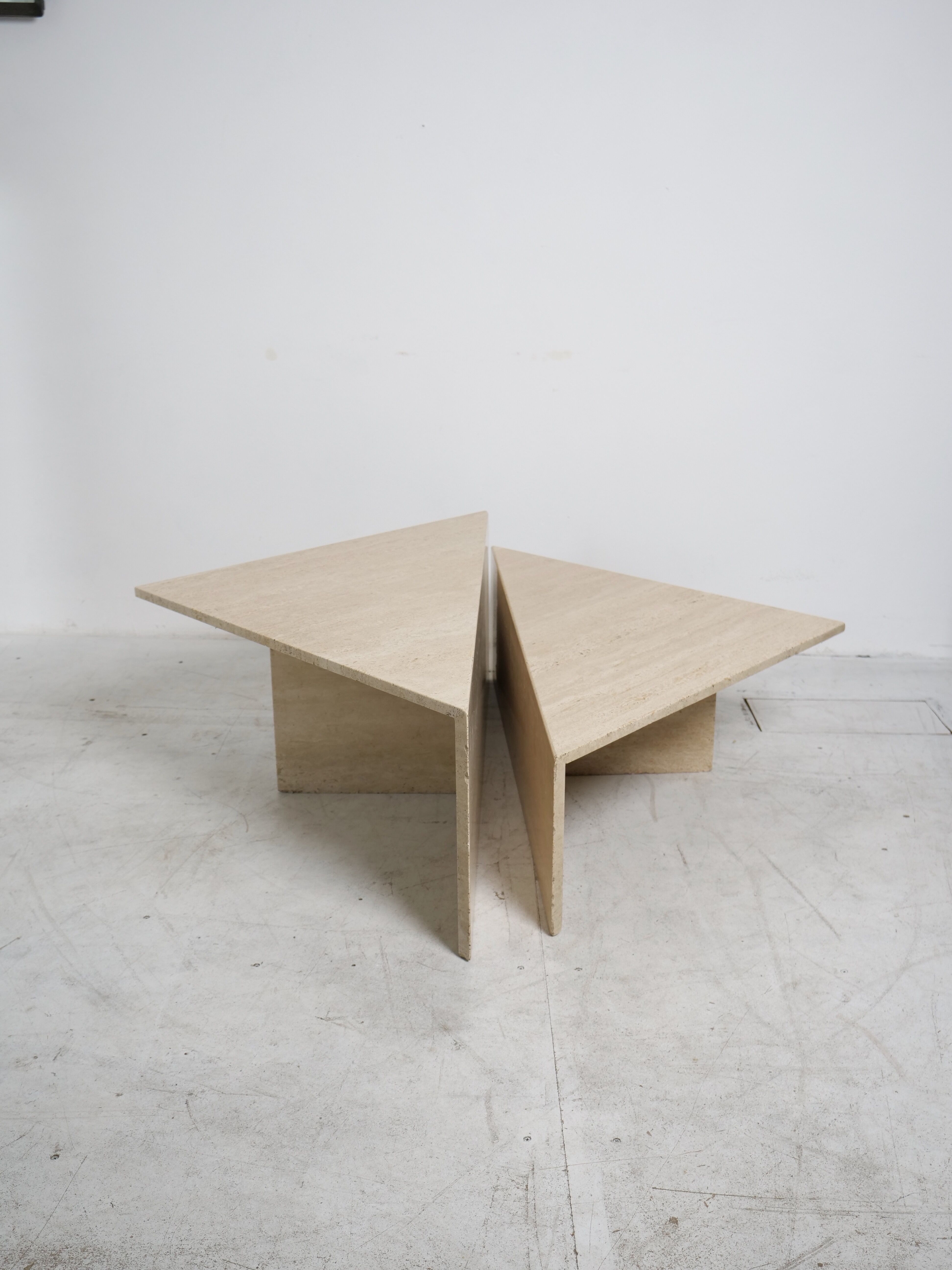 Table basse modulable en travertin Up & Up italie 1970