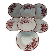 6 antique soup plates from Digoin and Sarreguemines