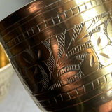 Calices, verre à pied en laiton gravés