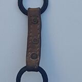 Round mirror wrought iron years 50 brutalist 50x50cm