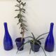 Lot of 2 old planters blue