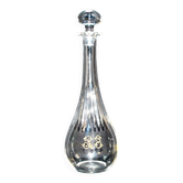 Antique cut crystal carafe with gold engraving monogram RG H33.5cm