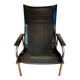 Reclining armchair in black leather and chrome design "hans eichenberger" 1960.