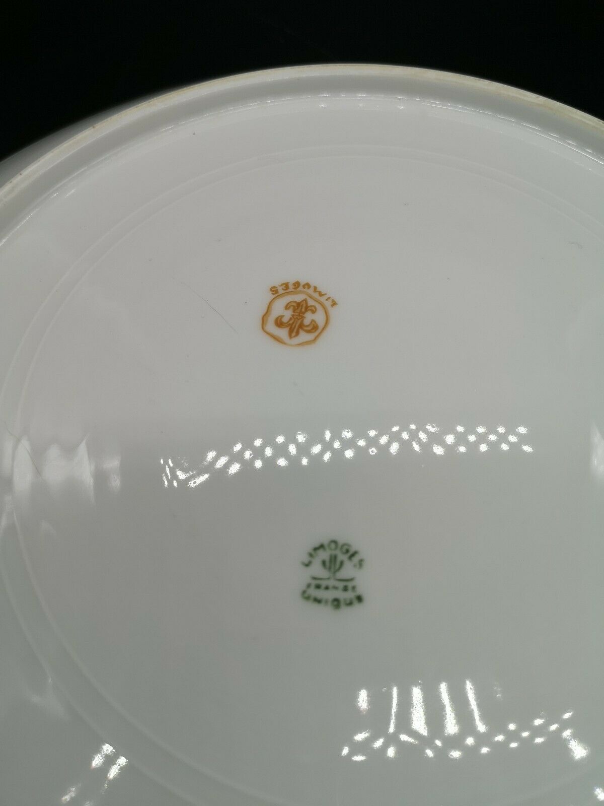 Lot of 2 dishes porcelain Limoges double gilding and white