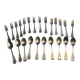Set of hallmarked silver-plated spoons and forks