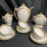 Art déco, service à café 9 pièces porcelaine Limoges vers 1930