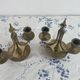 Pair of candlesticks, gilded and enamelled brass, Art Nouveau, early 20th century