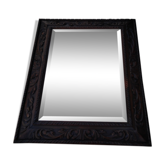 Bevelled mirror frame rectangular wood style country 93x118cm